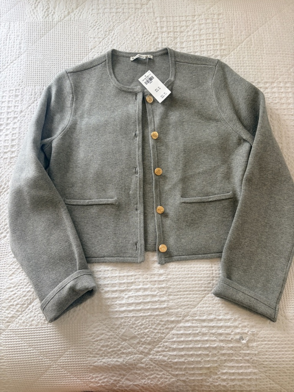 Abercrombie & Fitch LuxeLoft Gray Knit Crew Sweater